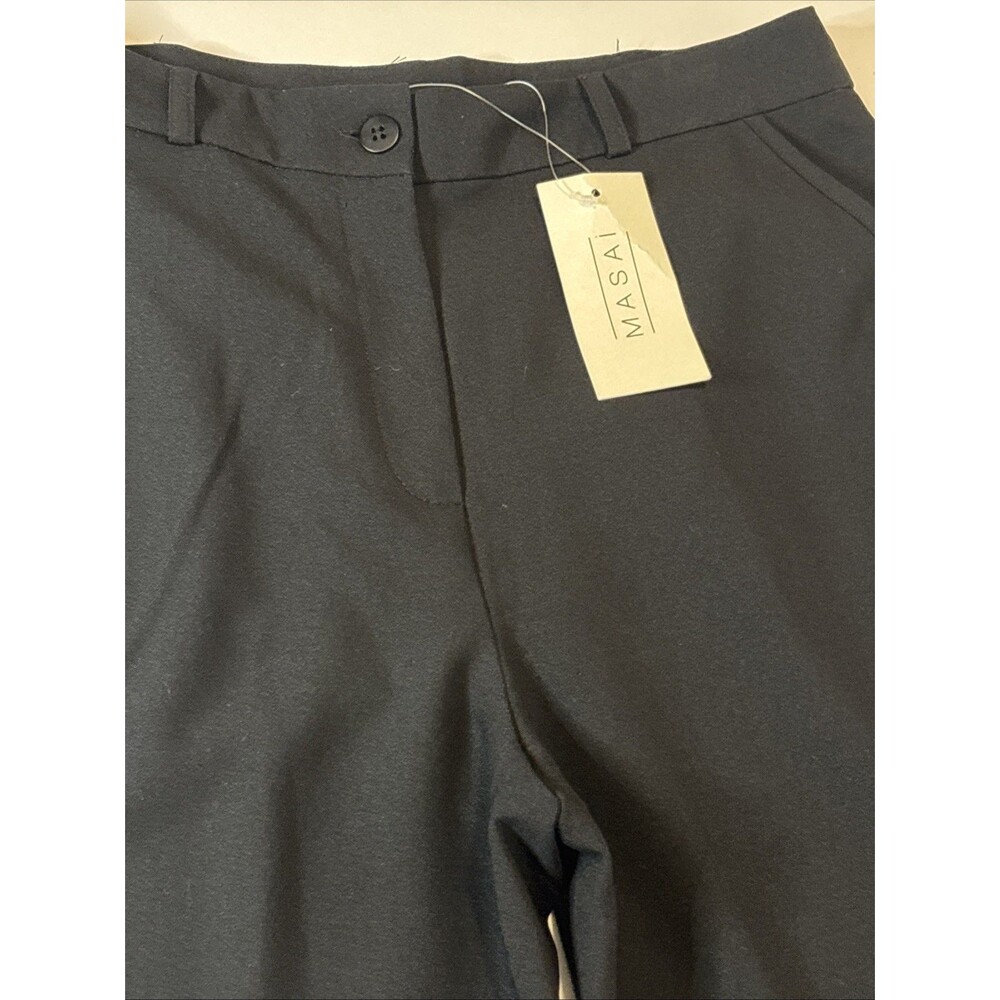 Masai Petrol Trousers Womens L Black Casual Regular Fit Lightweight NWT - Picture 2 of 16